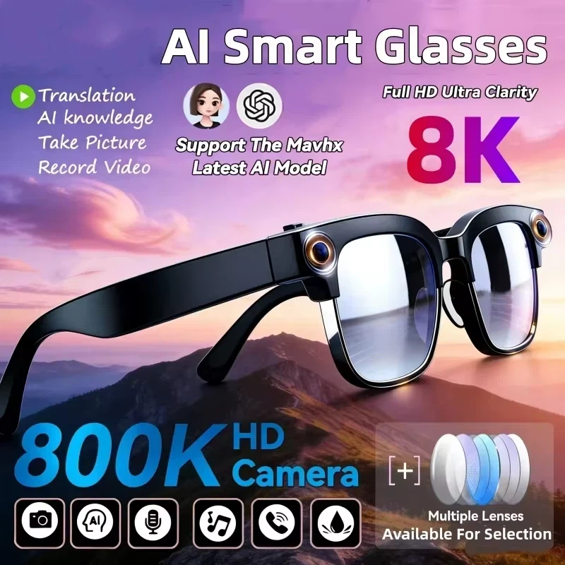 Smart Glasses Lens - 8K AI Smart Glasses Bluetooth Call